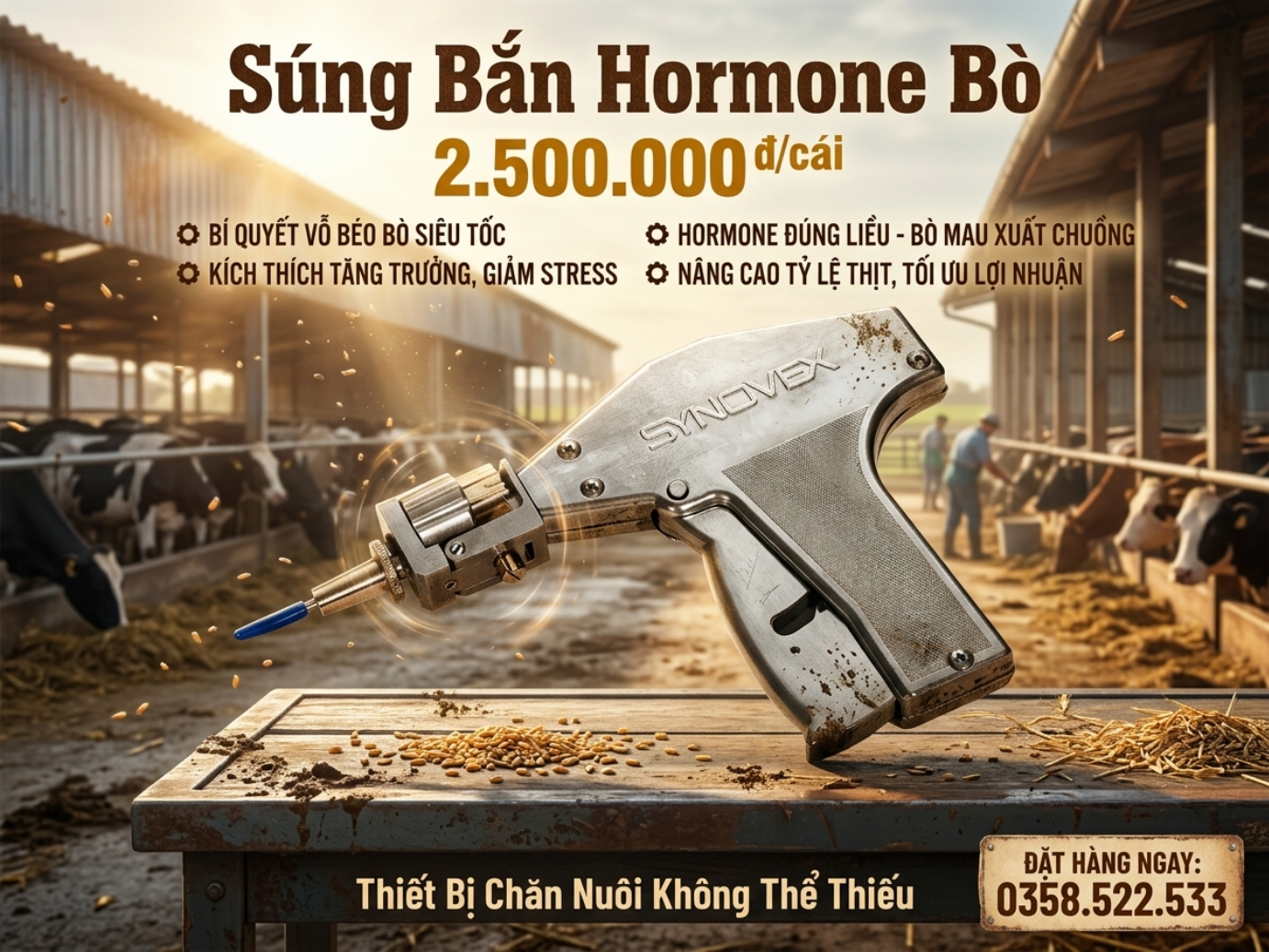 Súng Bắn Hormone Cho Bò