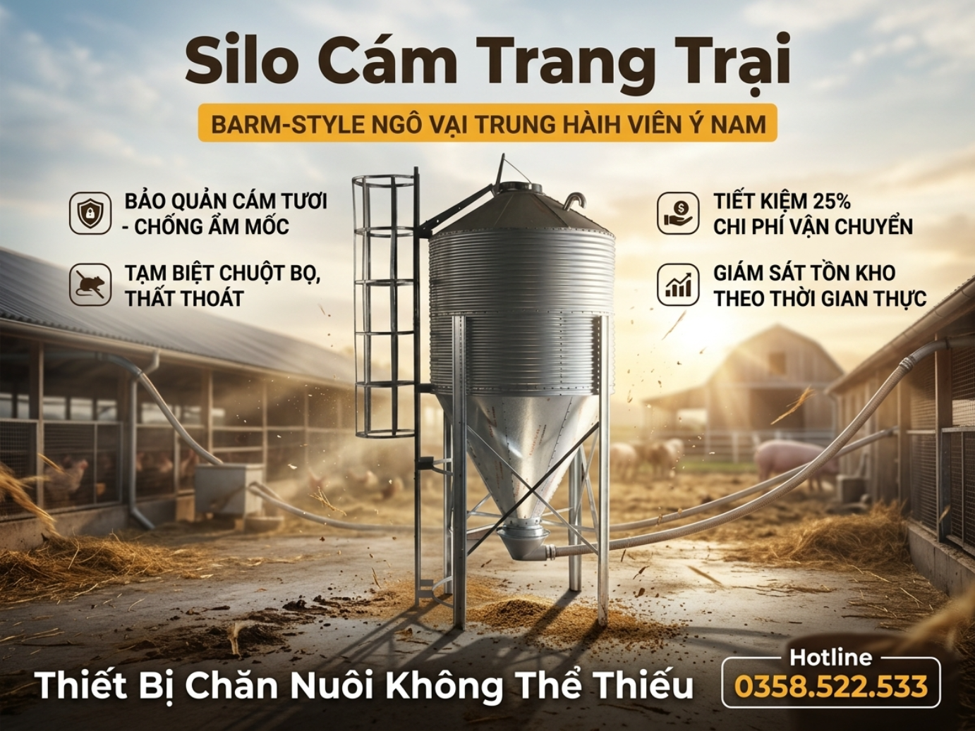 Hệ Thống Silo Cám Cho Trang Trại